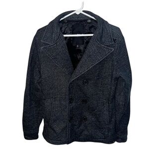 Hurley Gray Peacoat with Wide Lapel Collar S